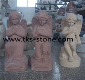 China Multicolor Granite Children Caving Statues & Sculptures,Children Angle Sculpture,Western Statues,Human Sculptures & Statues,Granite Carving Statues