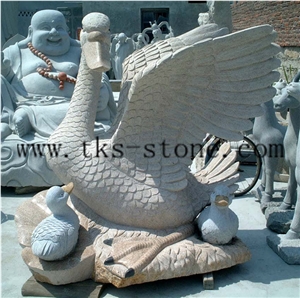 China Multicolor Granite Duck Sculptures/Animal Carving