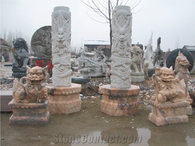 China Multicolor Granite Tiger Sculpturse/Works Of Art/Animal Sculptures