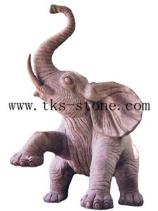 China Red Granite Animal Sculptures/Elephant Maximus/Elephant