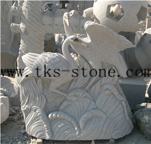 China White Granite Animal Sculptures