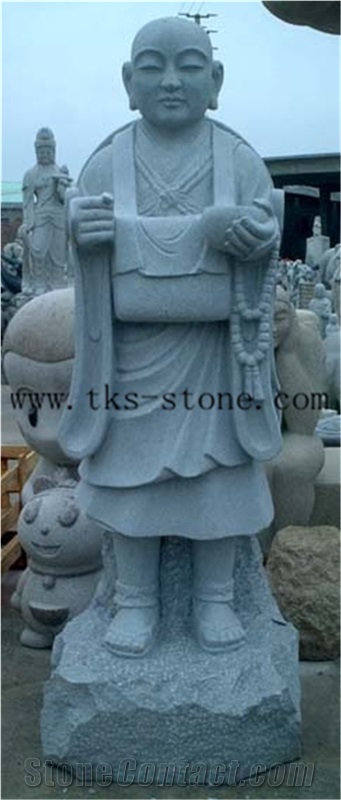 China White Granite Ascetic Person/Shakyamuni/Buddhism Sculpture & Statue/Human Sculptures