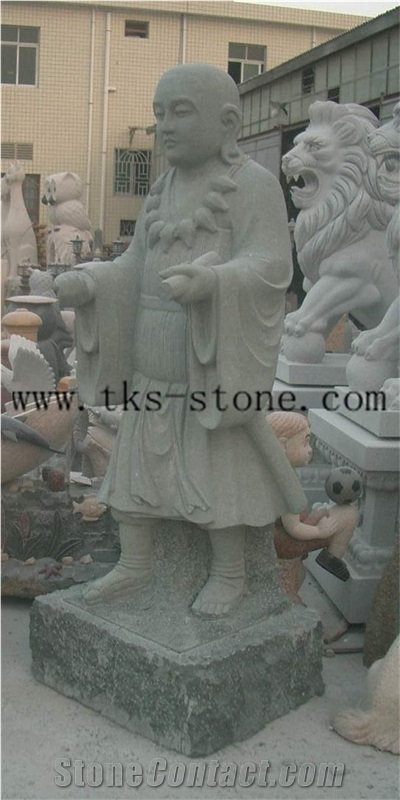 China White Granite Ascetic Person/Shakyamuni/Buddhism Sculpture & Statue/Human Sculptures