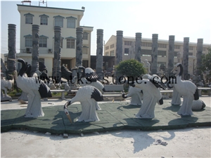 China White Granite Cranes/Crane Carving/Sandhill Crane/Brolga/ Birds/Red-Crowned Crane/Animal White Granite Sculptures