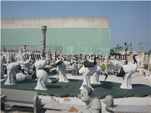 China White Granite Cranes/Crane Carving/Sandhill Crane/Brolga/ Birds/Red-Crowned Crane/Animal White Granite Sculptures