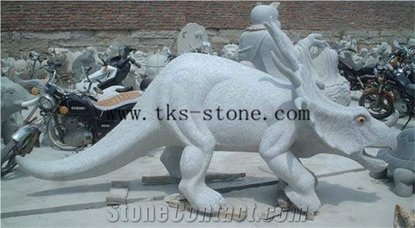 China White Granite Dinosaur/Tyrannosaurus/ Extinction/Zodiac Signs/Animal Sculpture