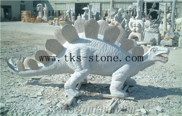 China White Granite Dinosaur/Tyrannosaurus/ Extinction/Zodiac Signs/Animal Sculpture