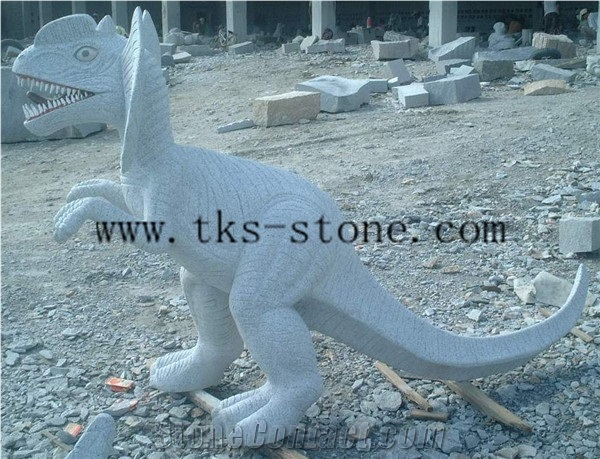 China White Granite Dinosaur/Tyrannosaurus/ Extinction/Zodiac Signs/Animal Sculpture