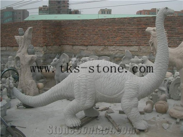 China White Granite Dinosaur/Tyrannosaurus/ Extinction/Zodiac Signs/Animal Sculpture