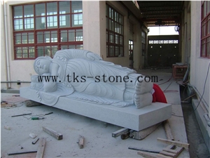 China White Granite Reclining Buddha/Huge Buddha Sculptures/Beita