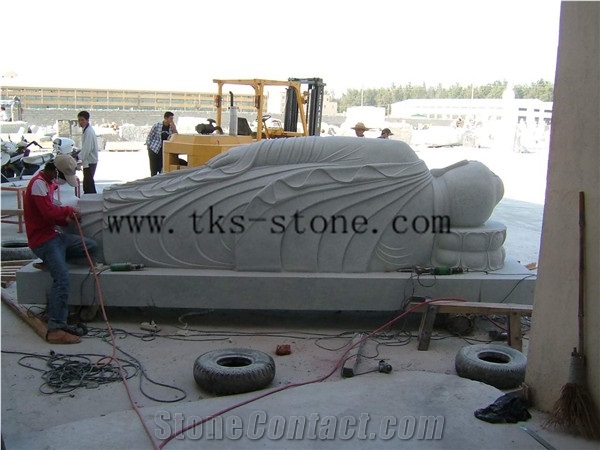 China White Granite Reclining Buddha/Huge Buddha Sculptures/Beita