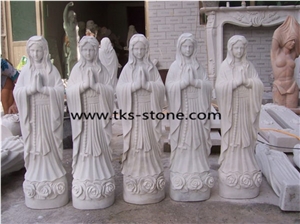 China White Granite Woman Sculpture & Statue-Natural Marble Sculpture,Western Women Sculpture, White Marble Sculpture, Colorful Marble Sculpture,Han White Marble Western God, Angel