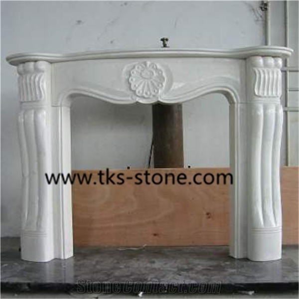 China White Marble Fireplace Mantel,Modern Fireplace Mantel,Flower Handcarved Stone Fireplace Mantel,High Quality Indoor Natural White Marble Fireplace Hot Sale,Cheapest Marble Fireplace in Stock
