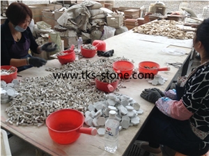 China White Marble Mosaic Pattern, Hexagon Mosaic
