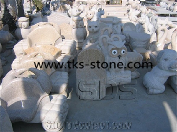 China Yellow Granite Tiger Sculptures & Statues,Yellow Granite Status,Animal Sculptures,Cavings