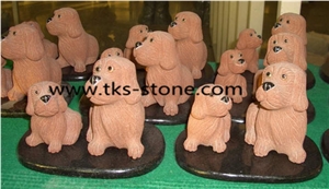 Dog Animanl Sculpture Carving,Lovely Animal Stone Handicrafts,Dog Stone Carving