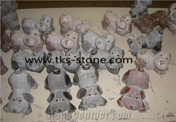 Dog Animanl Sculpture Carving,Lovely Animal Stone Handicrafts,Dog Stone Carving