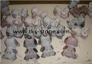 Dog Animanl Sculpture Carving,Lovely Animal Stone Handicrafts,Dog Stone Carving