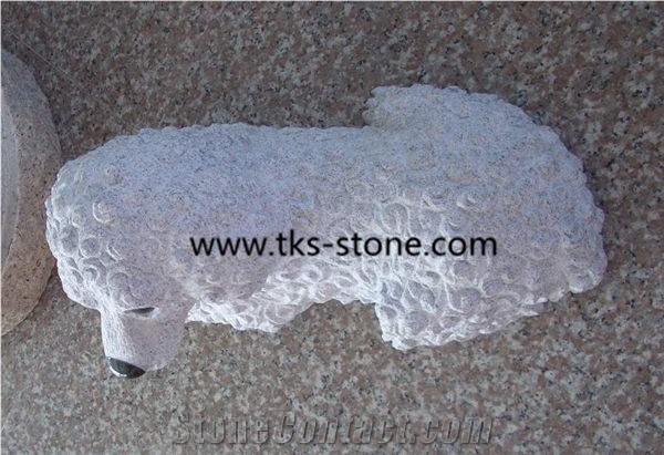 Dog Granite Sculptures & Statues,White Granite Dog Sculpture,Animal Sculptures,Western Statues,Natural Stone Dog Handcarved Sculptures