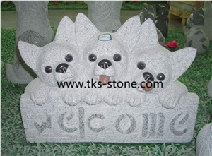 Dog Sculptures & Statues,Animal Sculptures,Garden Sculptures,Natural Grey Granite Dog Sculpture,Grey Granite Animal Sculpture by Dog