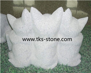Dog Sculptures & Statues,Animal Sculptures,Garden Sculptures,Natural Grey Granite Dog Sculpture,Grey Granite Animal Sculpture by Dog