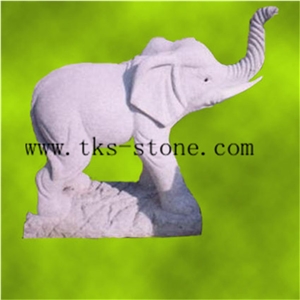 Elephant Maximus/Elephant/Mascot/Carving in Granite, White Granite Sculpture & Statue