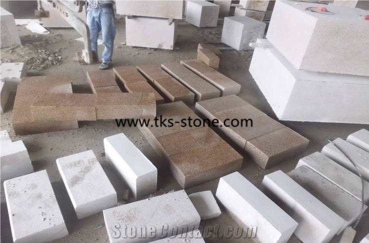 Flamed G682,Rusty Yellow,Sunset Gold,Giallo Yellow,Gold Leaf China,Golden Cristal Granite Kerbstone,Curbstone