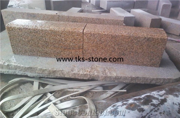Flamed G682,Rusty Yellow,Sunset Gold,Giallo Yellow,Gold Leaf China,Golden Cristal Granite Kerbstone,Curbstone