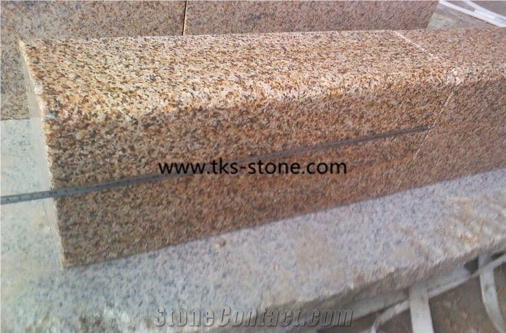 Flamed G682,Rusty Yellow,Sunset Gold,Giallo Yellow,Gold Leaf China,Golden Cristal Granite Kerbstone,Curbstone