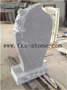 Flower Western Style Monument & Tombstone, G603 Granite Tombstone,