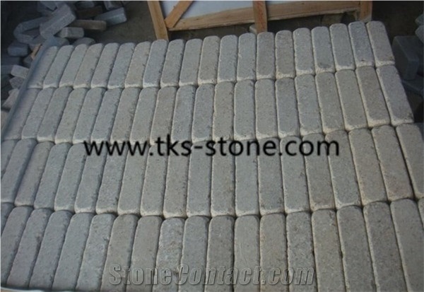G603 Granite Cobblestone,Silver Grey Tumbled Cobblestone，Padang White Cubestone,Sesame White Cobblestone,Grey Granite Landscaping Stone Cobble Stone