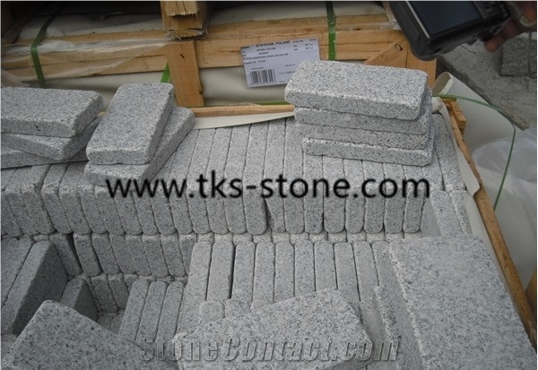 G603 Grey Granite Cobble Stone Tumbled Antique,Tumbled Grey Cobble Stone,Antique Cube Stone