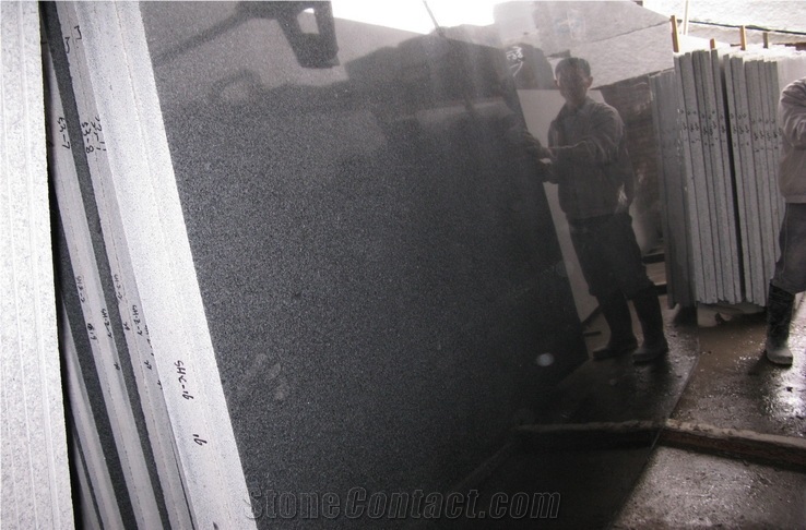 G654 Granite Slabs & Tiles,Padang Dark,Sesame Black,China Impala,Polished Granite Gangsaw Slabs,Big Slabs