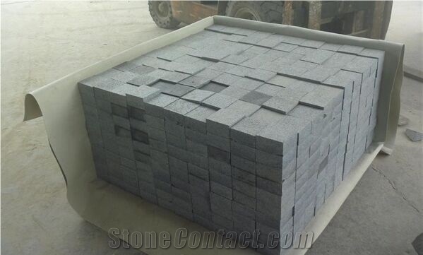 G654,Padang Dark,China Dark Grey Cobble Stone,Cube Stone