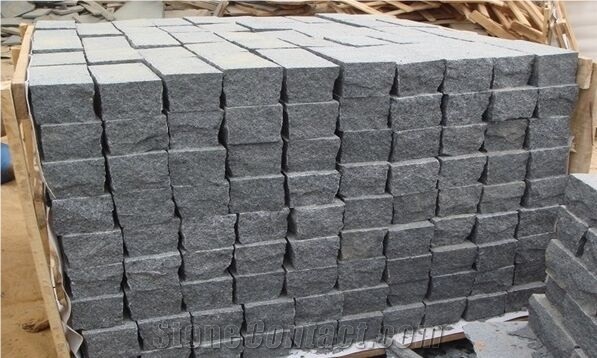 G654,Padang Dark,China Dark Grey Cobble Stone,Cube Stone