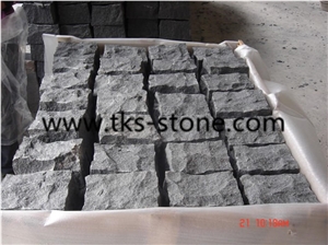 G654,Padang Dark,Sesame Black,China Dark Grey,China Impala Granite Paving Stone,Cube Stone.Cobble Stone