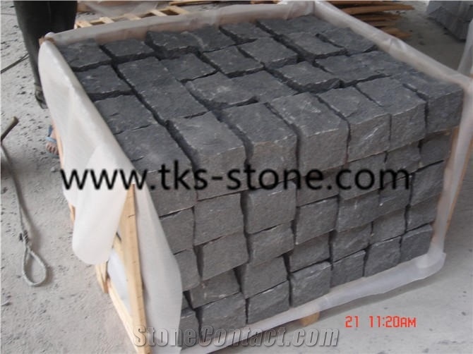 G654,Padang Dark,Sesame Black,China Dark Grey,China Impala Granite Paving Stone,Cube Stone.Cobble Stone