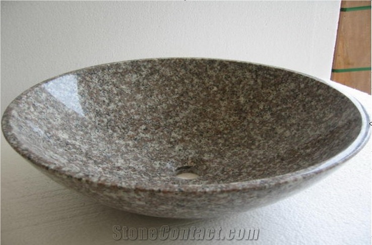G664,Bainbrook Brown,Majestic Mauve,Misty Brown,Purple Pearl,China Ruby Red,Tea Brown,Granite Sinks&Basins,Round Basins,Bathroom Basins,Vessel Sinks,Natural Stone Sinks&Basins