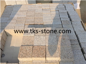 G682 Granite Cobble Stone,Yellow Granite Cubestone,Rusty Granite Cobblestone,Sunset Gold Cubestone