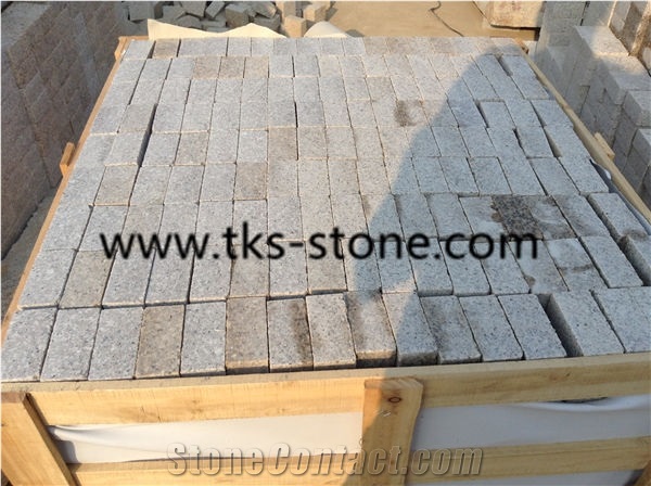 G682 Sunset Gold Cubestone,Rusty Stone,Rusty Granite Cobble Stone,Yellow Rusty Granite Paving Stone