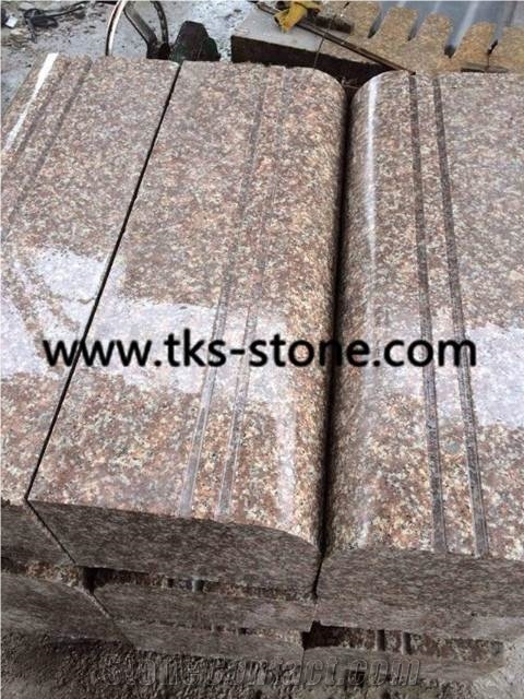 G687 Granite Kerbstone,Peach Red,China Red,Blossom Red,Granite Kerbstones,Curbstone