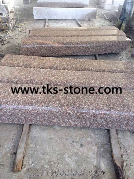 G687 Granite Kerbstone,Peach Red,China Red,Blossom Red,Granite Kerbstones,Curbstone