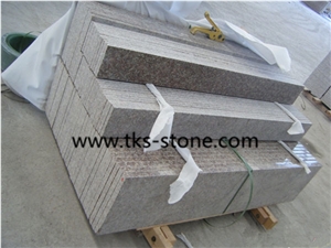 G687 Granite Stairs & Step, Peach Red, Blossom Red, China Red Granite Stairs & Steps
