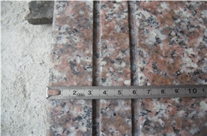 G687 Polished Anti-Slip Granite Stairs & Steps, G687 Peach Red Granite Steps & Risers