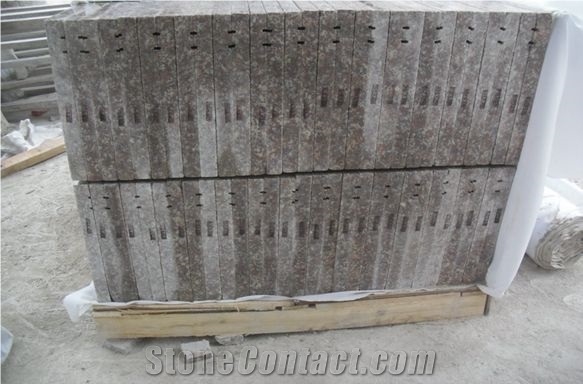 G687 Polished Anti-Slip Granite Stairs & Steps, G687 Peach Red Granite Steps & Risers
