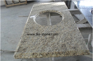 Giallo Santa Cecilia Granite Bathroom Vanity Tops,Brazil Yellow Granite Vanity Tops