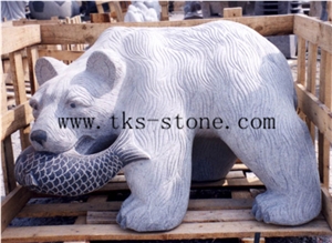 Grey Granite Animal Sculptures