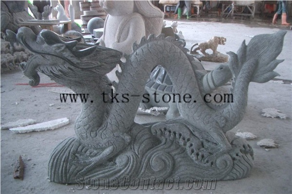 Grey Granite Mythical Creatures Carving/Mythi/Dragon/Animal Sculptures