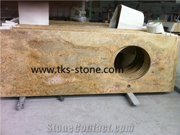 Imperial Gold Granite,India Yellow Granite Vanity Tops,Granite Bathroom Countertops