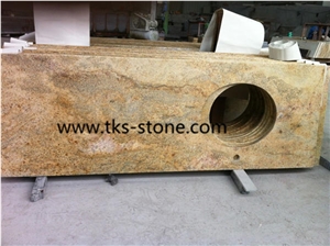 Imperial Gold Granite,India Yellow Granite Vanity Tops,Granite Bathroom Countertops